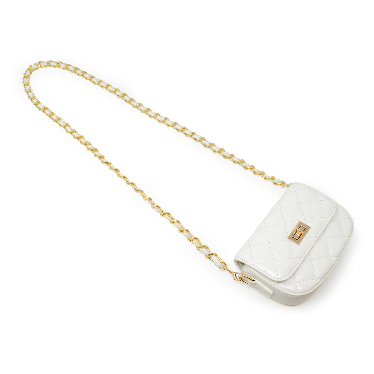 Kids Quilted Crossbody Bag with Chain Strap
