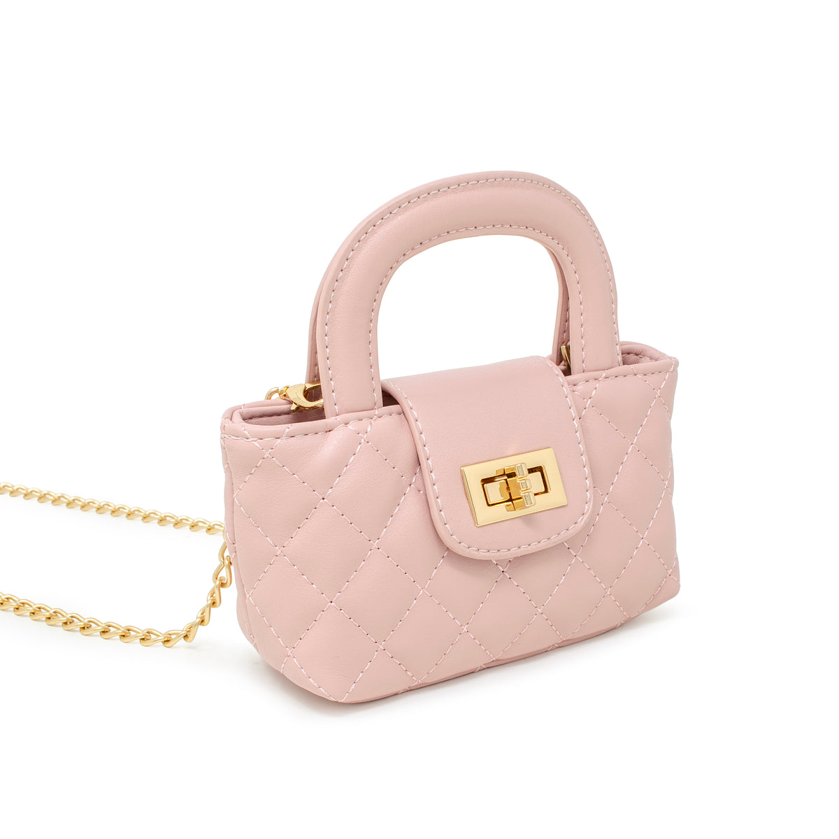 Kids Quilted Top Handle Handbag
