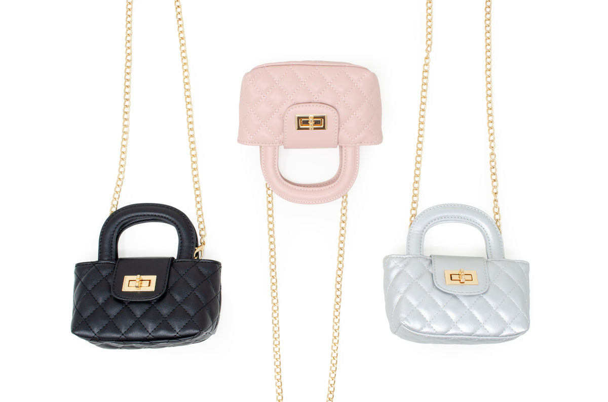 Kids Quilted Top Handle Handbag