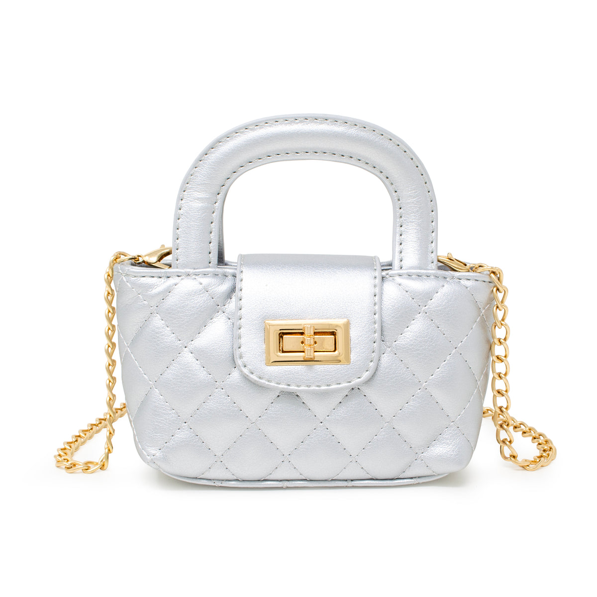 Kids Quilted Top Handle Handbag