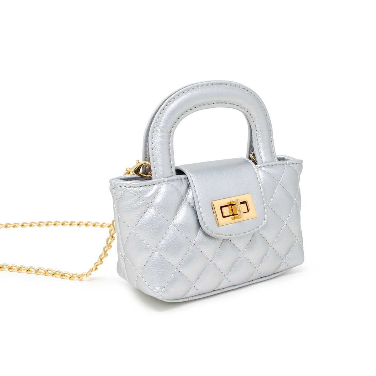 Kids Quilted Top Handle Handbag