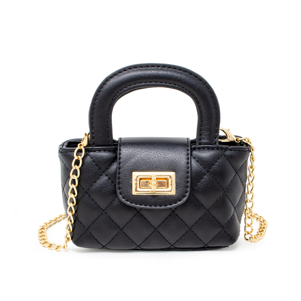 Kids Quilted Top Handle Handbag
