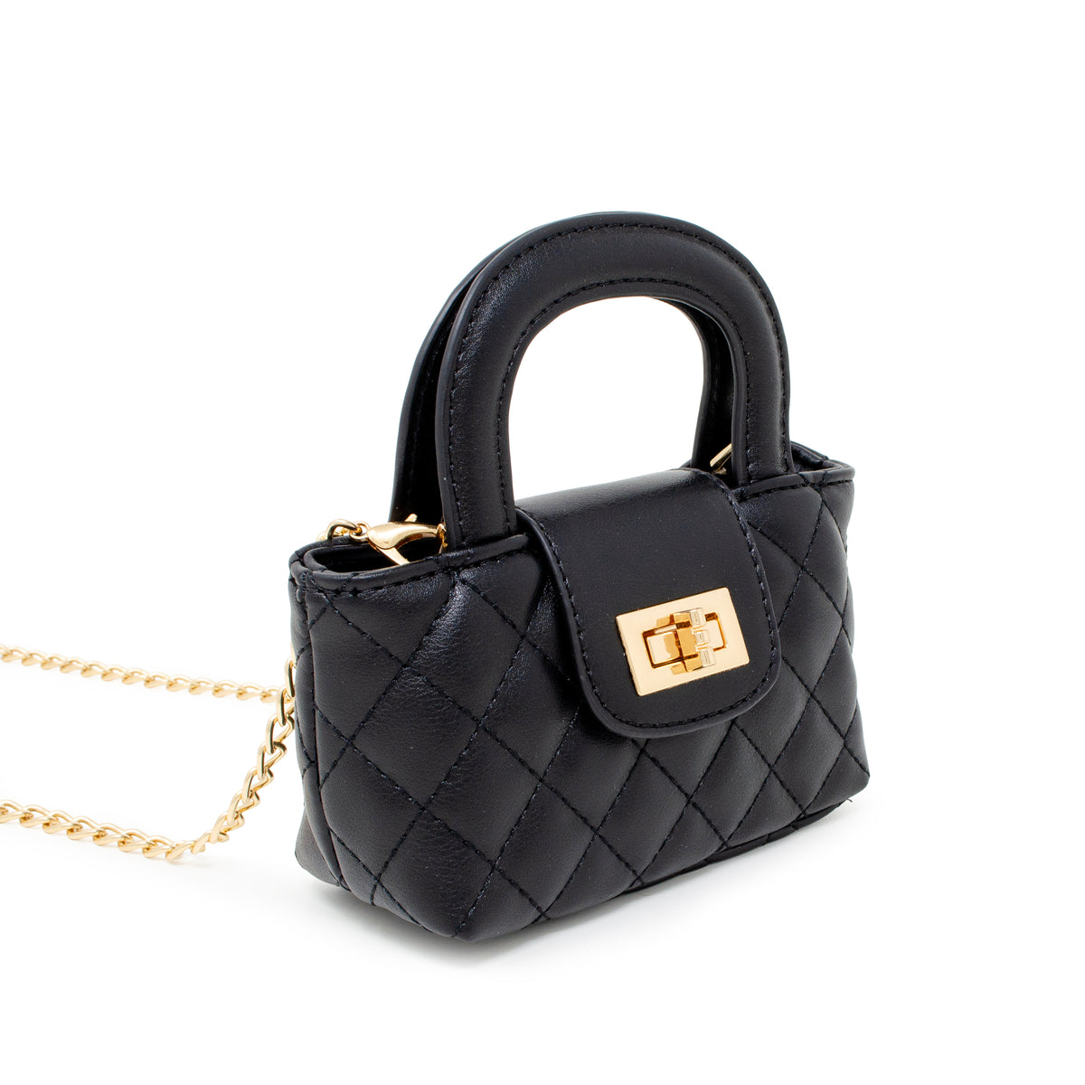 Kids Quilted Top Handle Handbag