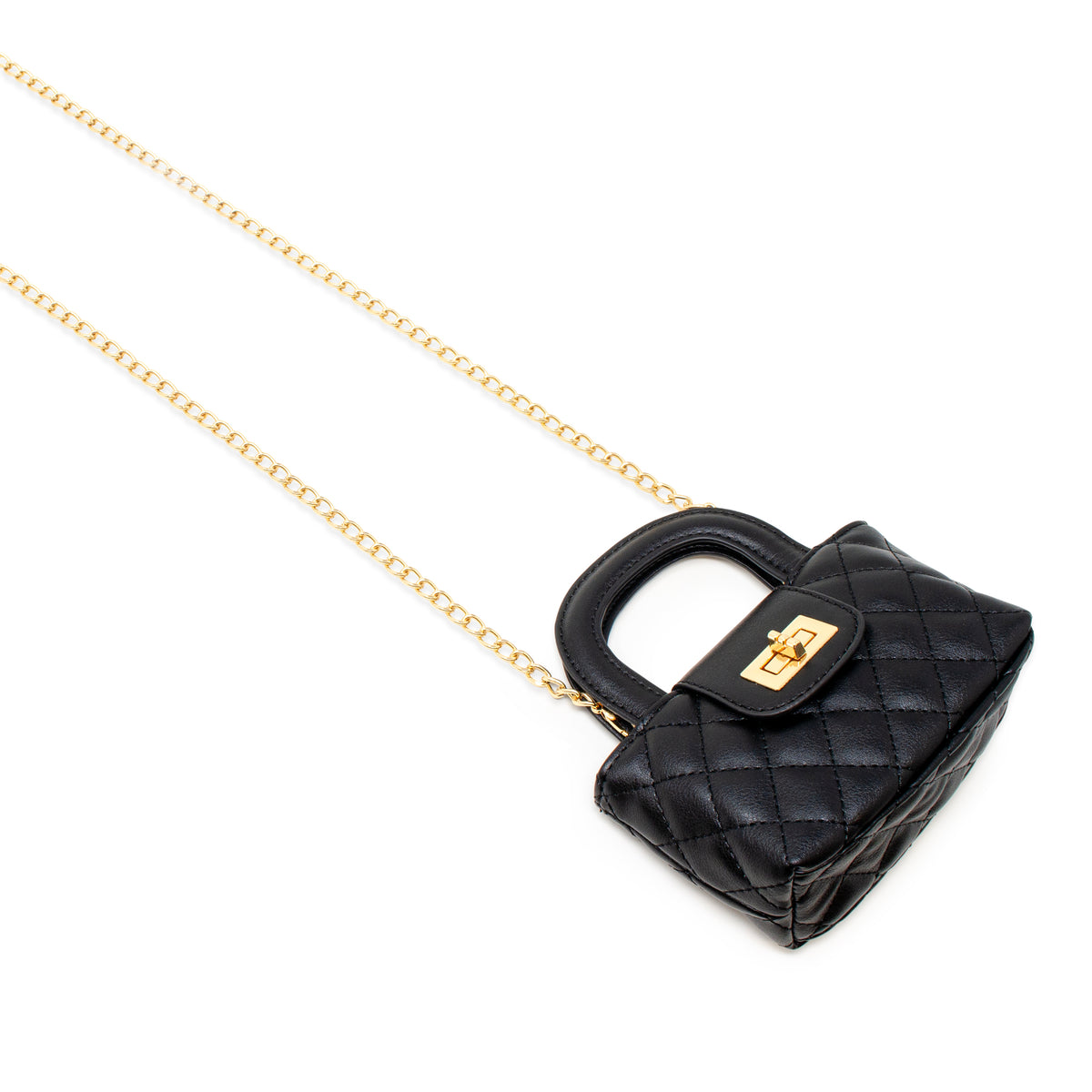 Kids Quilted Top Handle Handbag