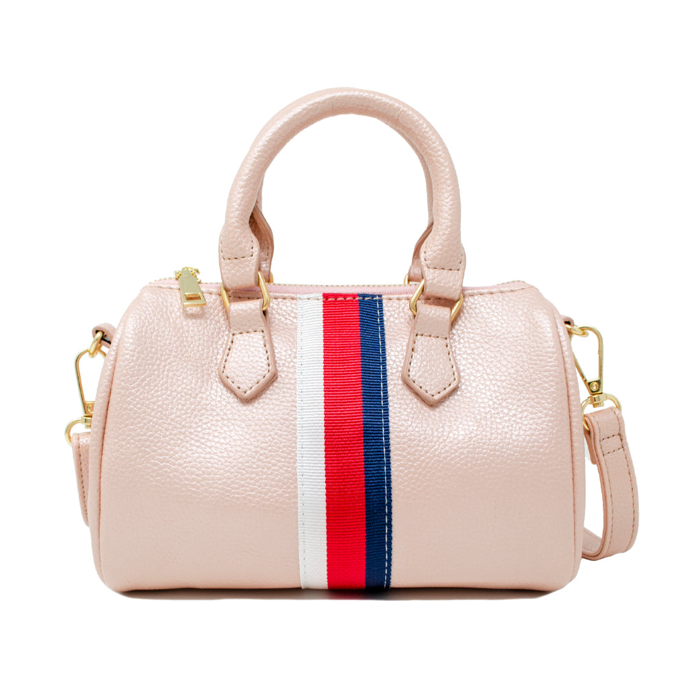 Striped Duffle Handbag