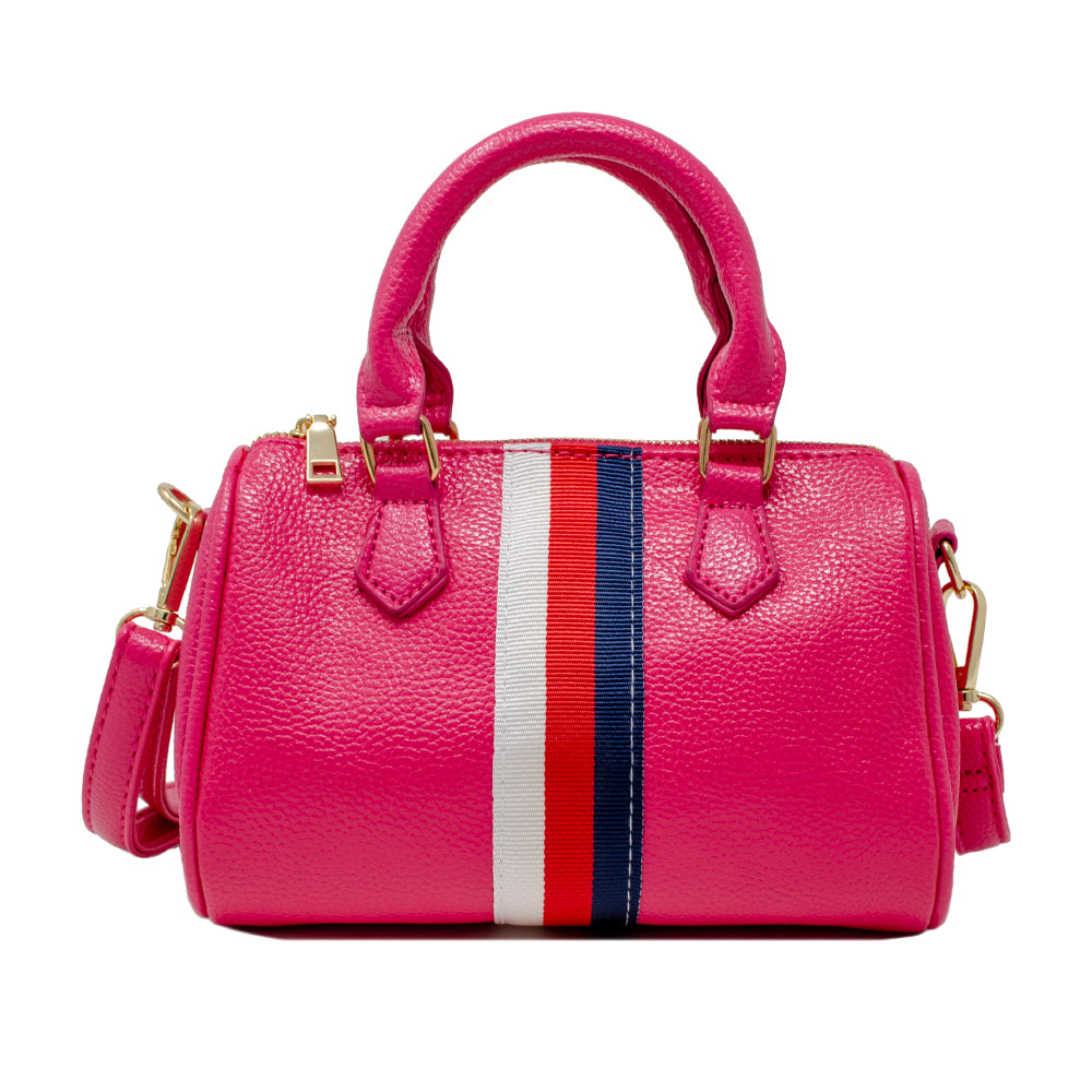 Striped Duffle Handbag