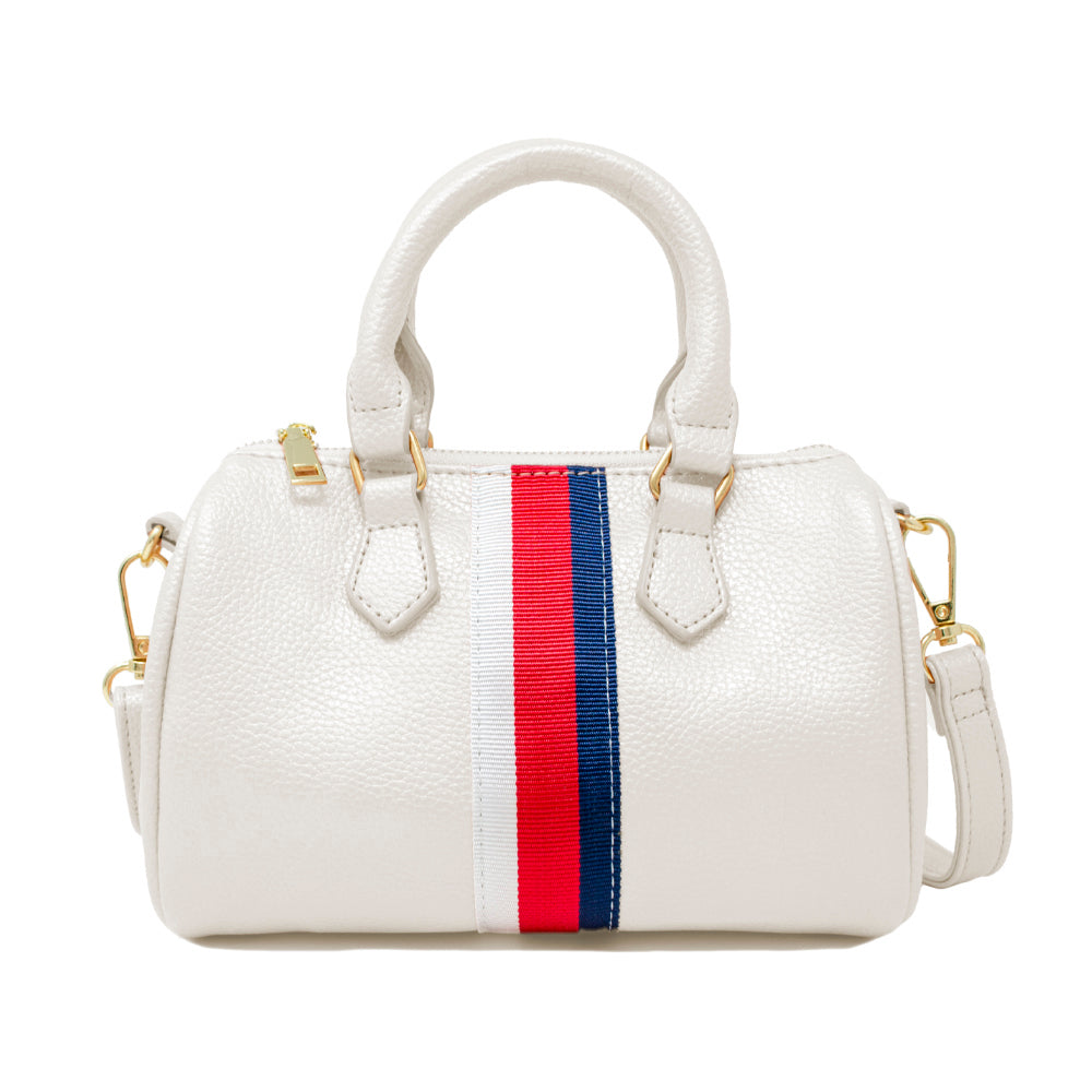 Striped Duffle Handbag