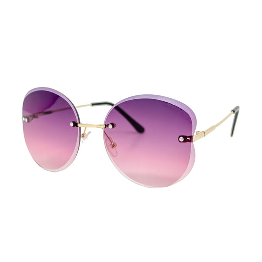Frameless Butterfly Sunglasses - Purple
