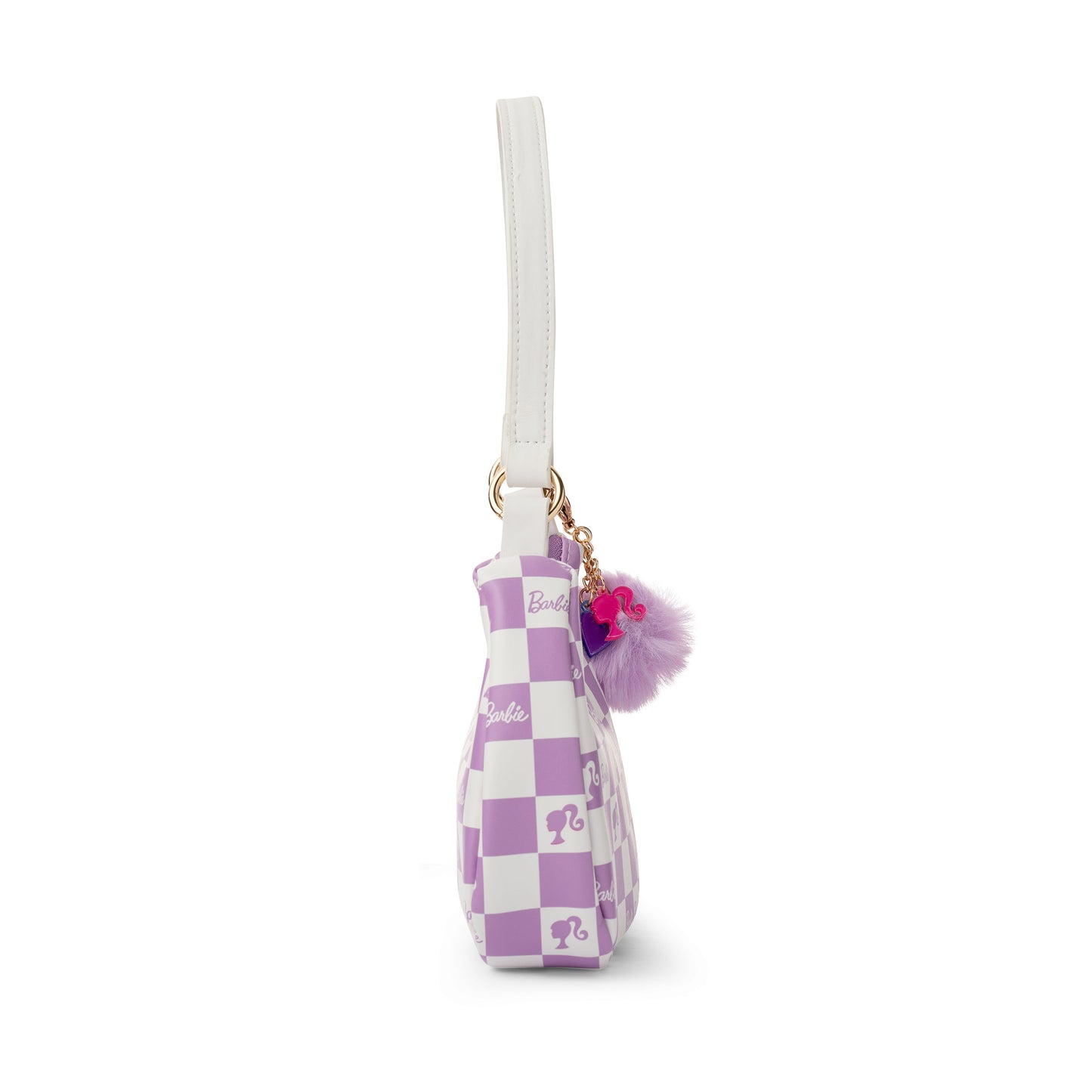 Barbie™ Purple Checkered Kids Hobo Handbag