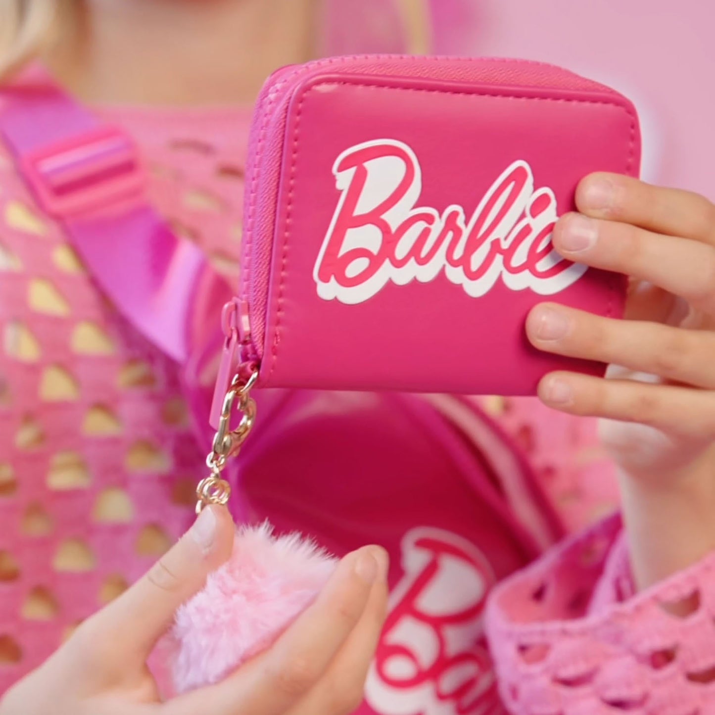 Barbie™ Script Kids Zip Wallet with Pom Charm