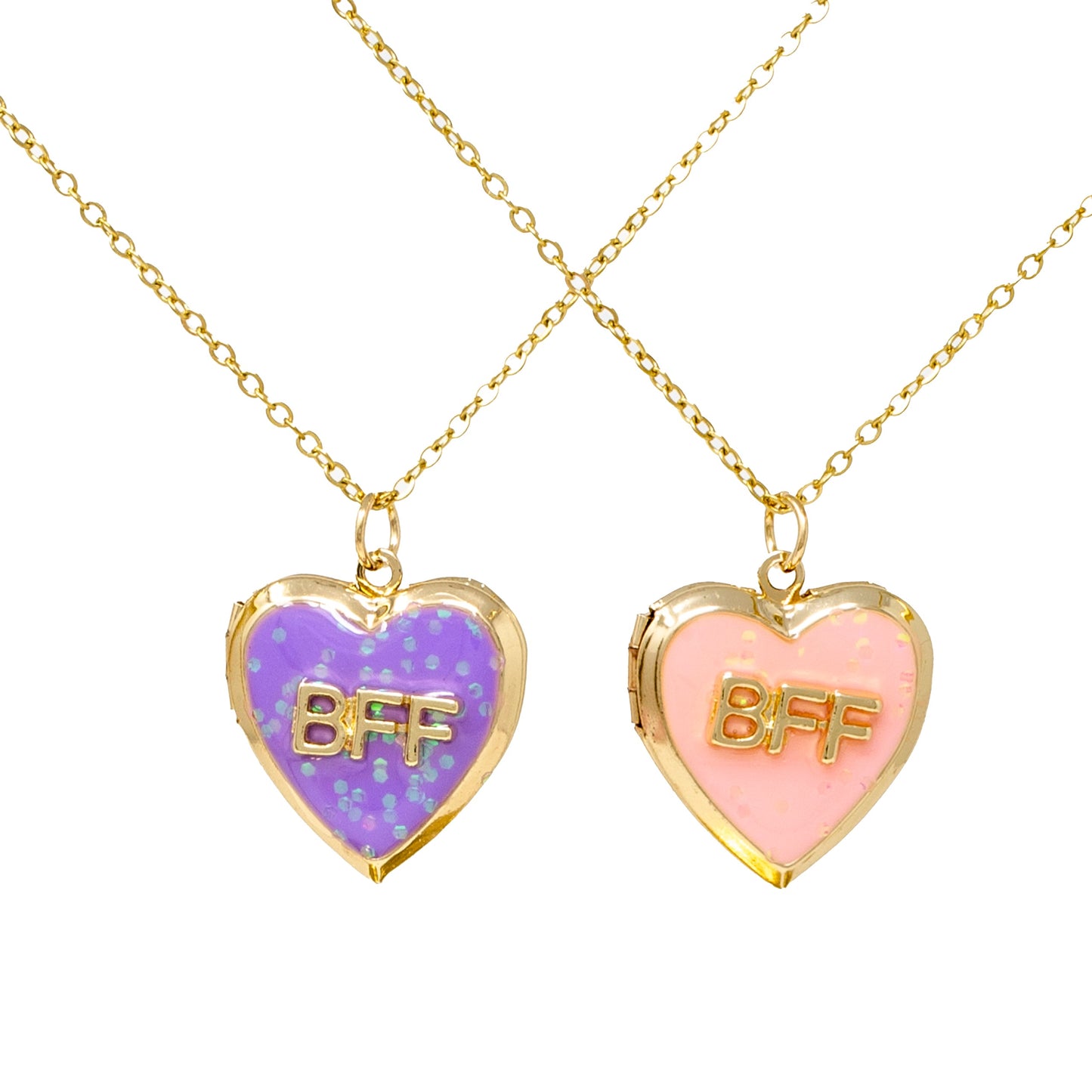 BFF Heart Locket Necklace Set