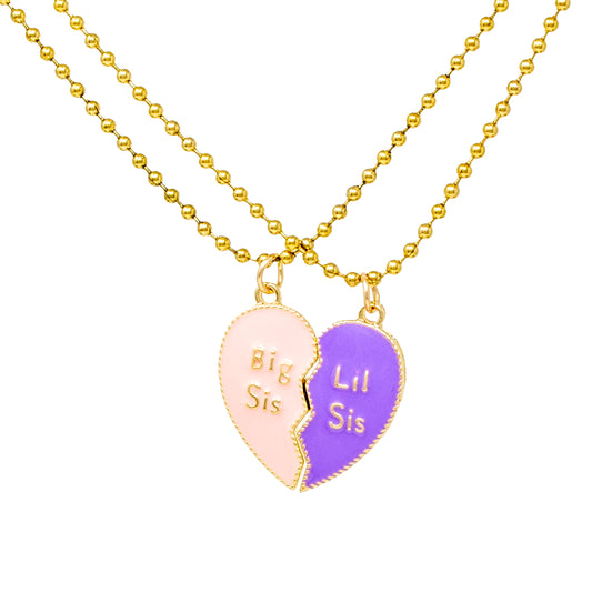 Big Sis & Lil Sis Magnetic Heart Necklace Set