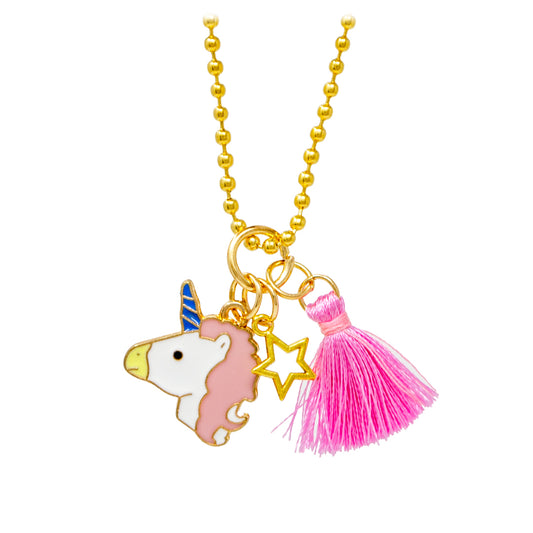 Unicorn, Tassel & Star Gold Charm Necklace