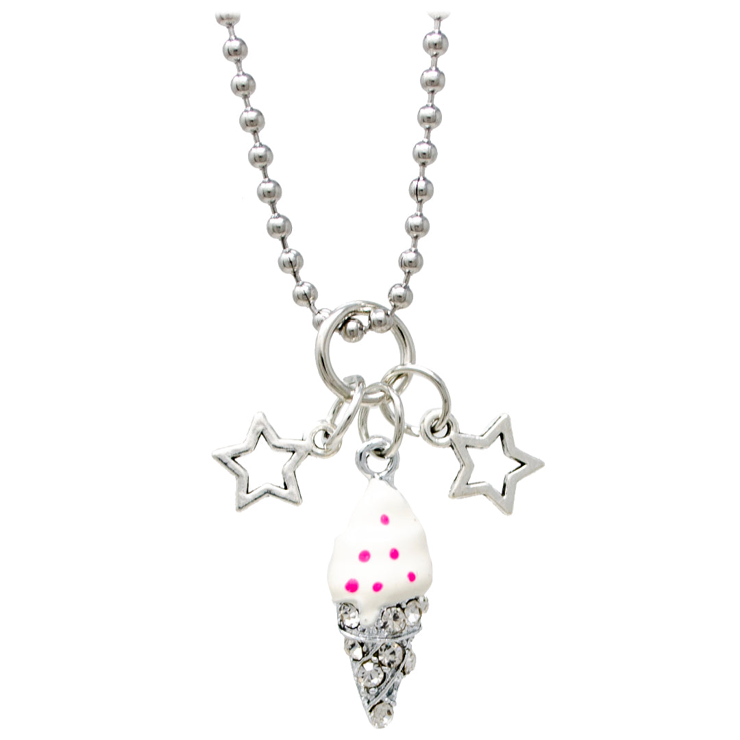 Ice Cream & Stars Silver Charm Necklace