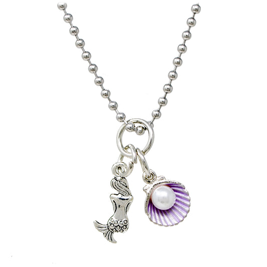 Mermaid & Pearl Silver Necklace