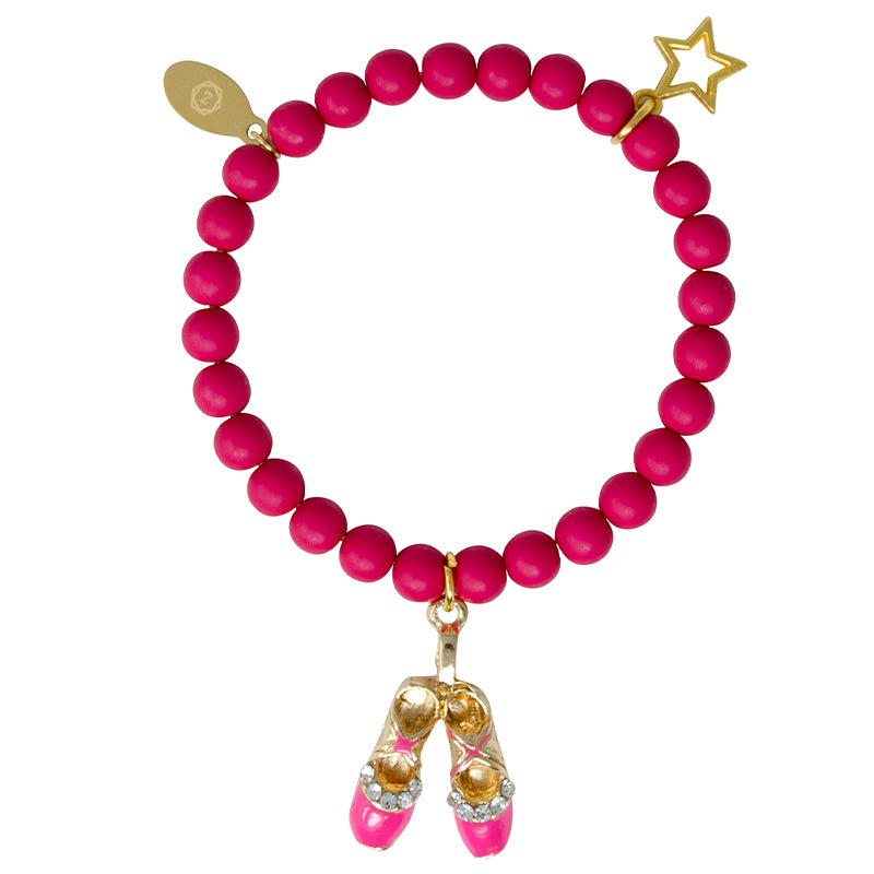 Hot Pink Ballerina Pointe Shoes Bracelet