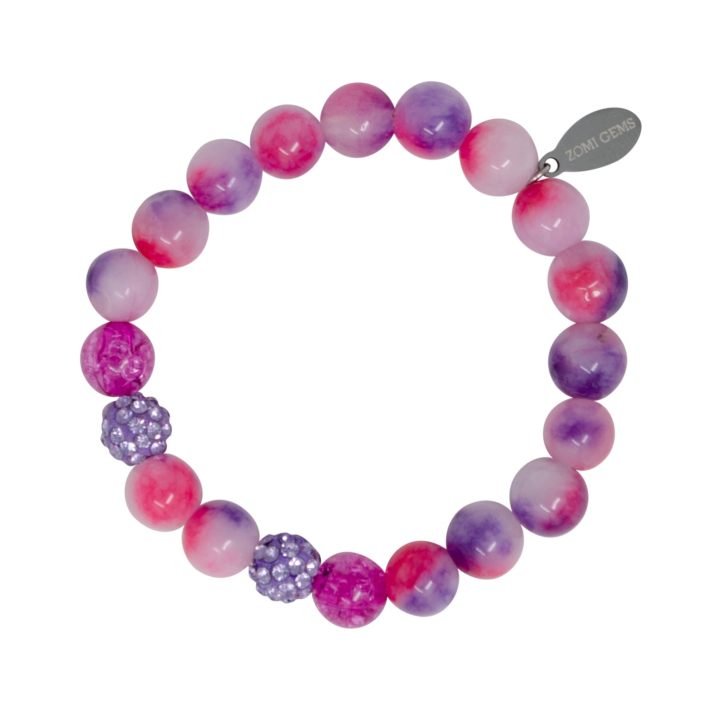 Purple & Pink Tie Dye Stretchy Bracelet