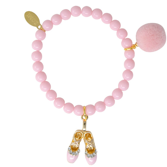 Pink Ballerina Pointe Shoe Bead Bracelet