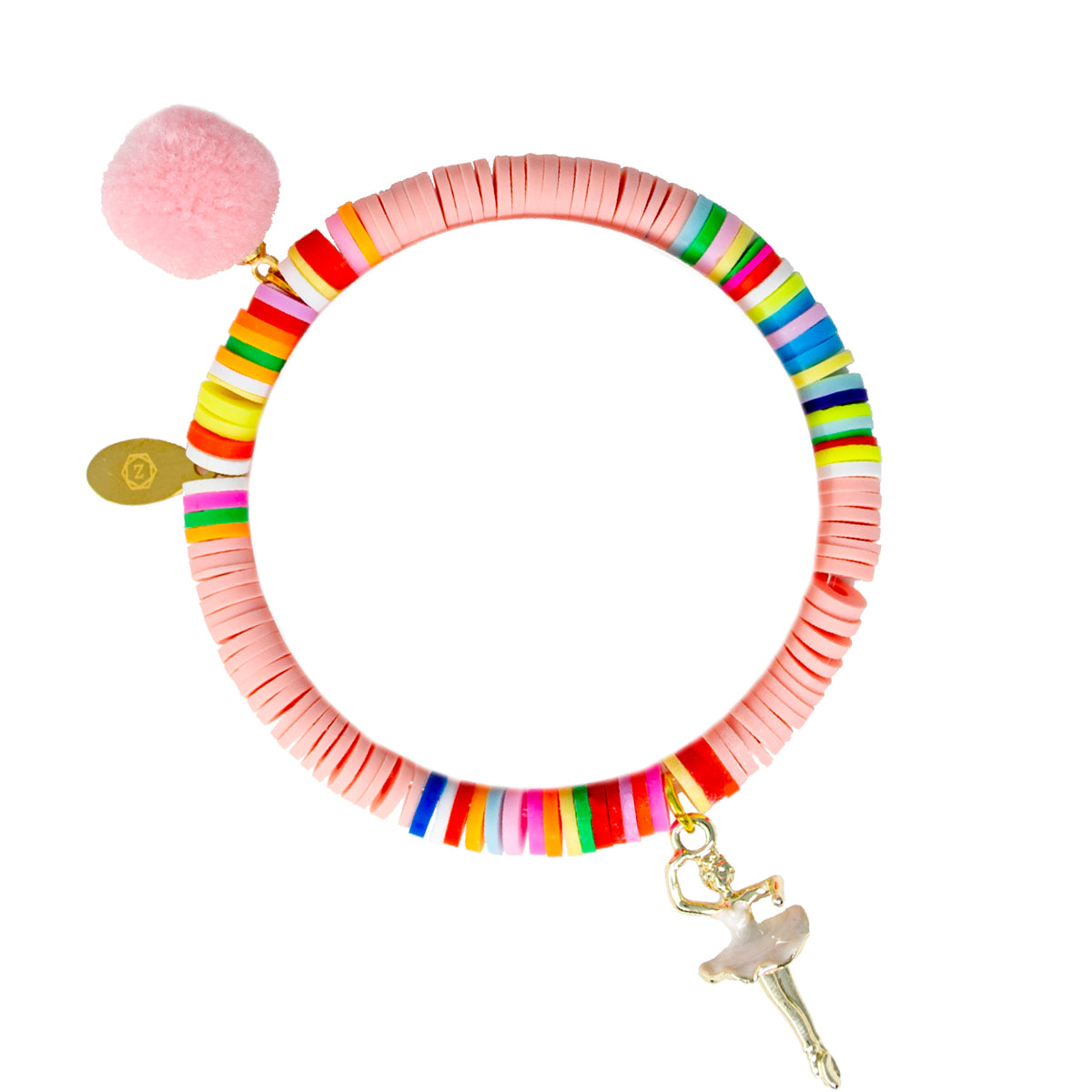 Ballerina Pom Pom Disk Bracelet