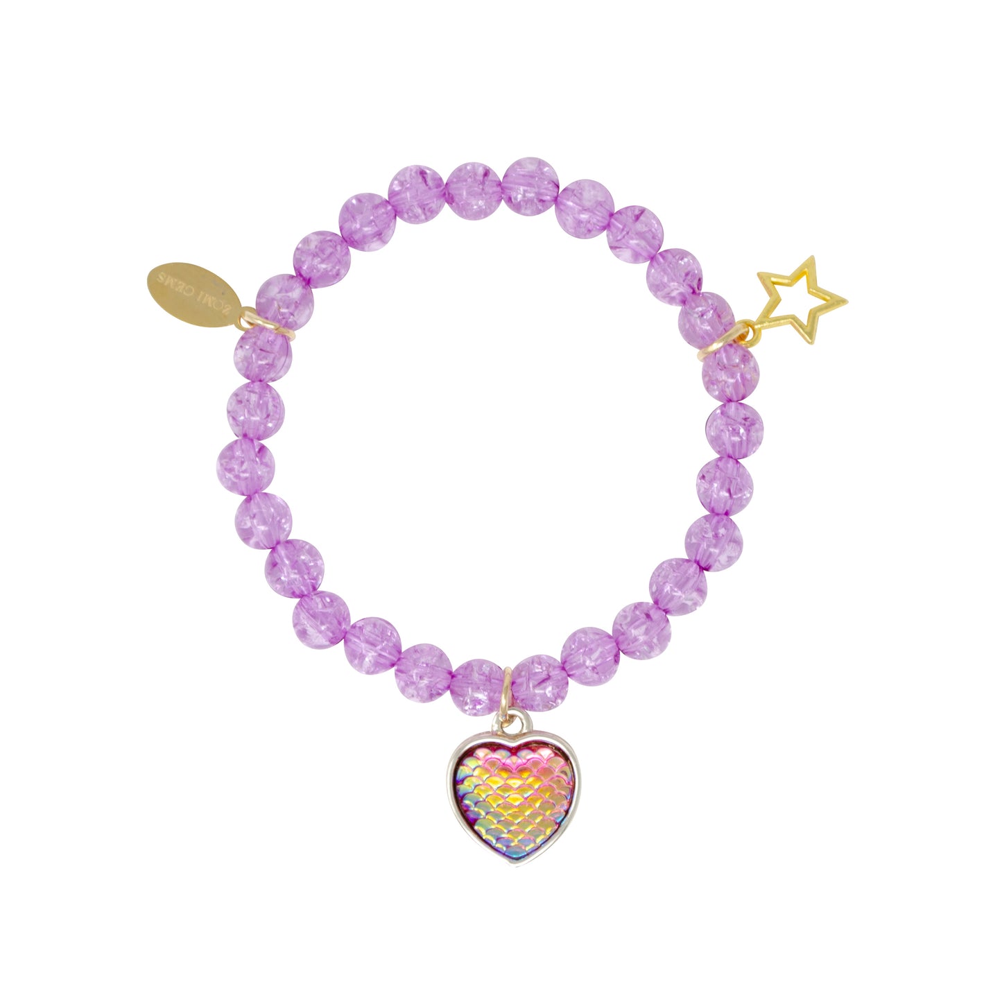 Purple Heart Bead Bracelet