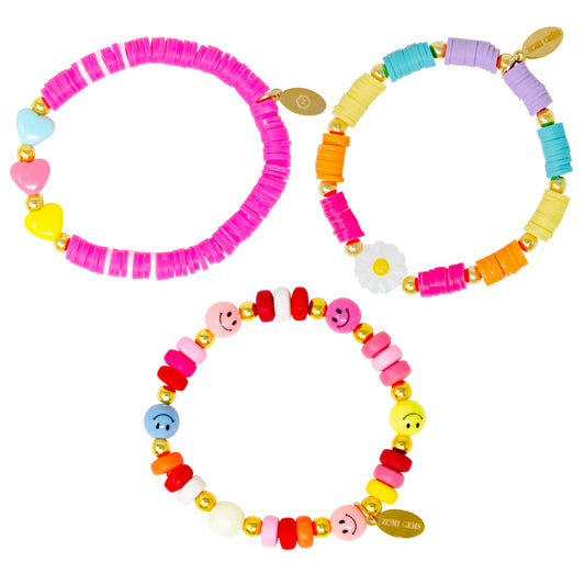 Daisies and Smiles Bracelet Set