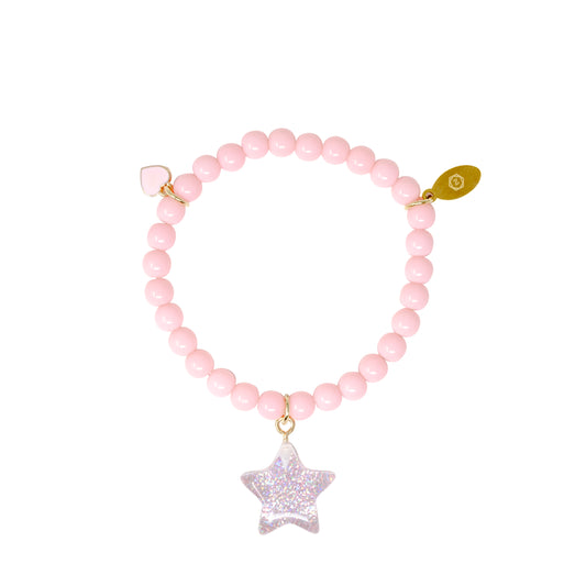 Pink Star Bead Bracelet