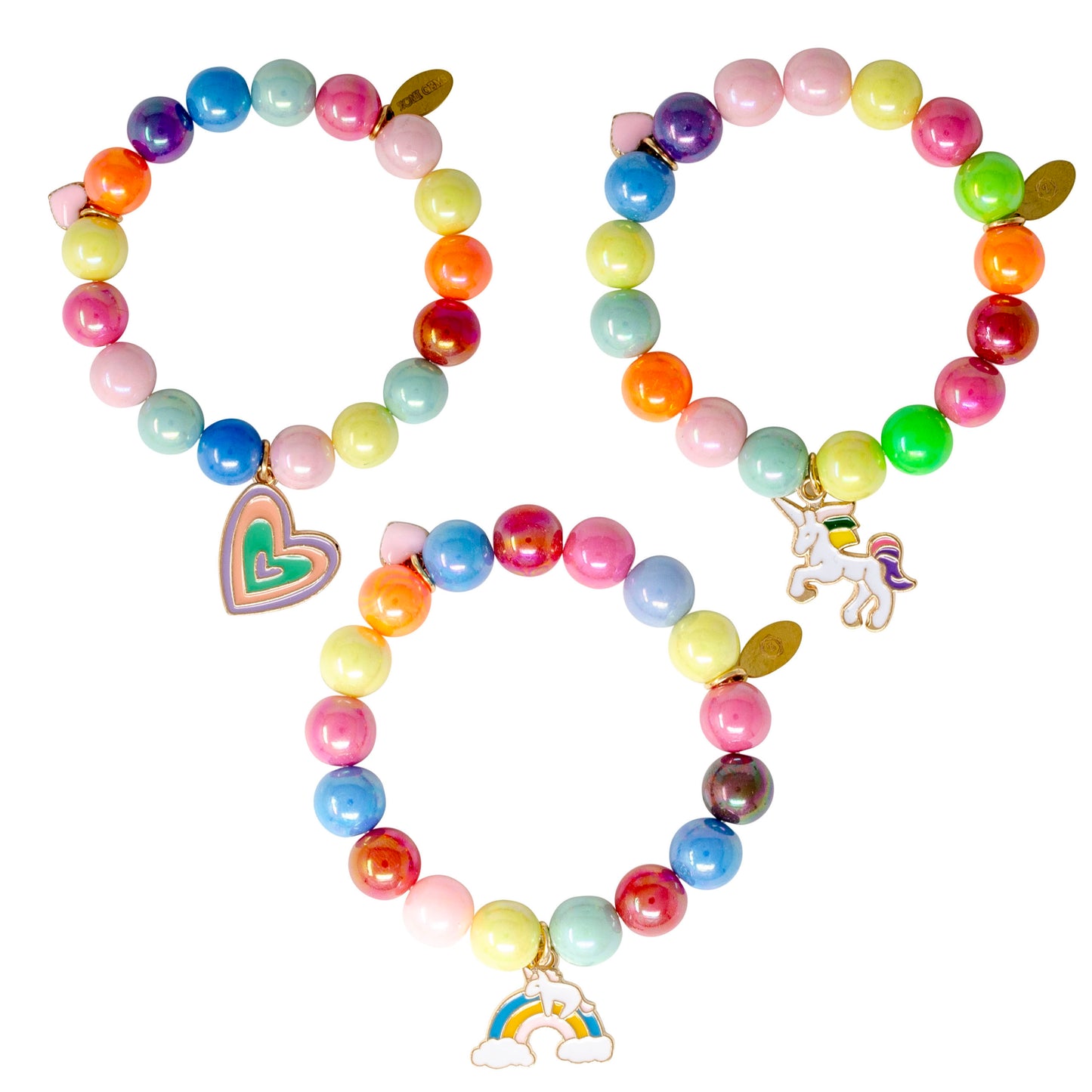 Bright Gumball Rainbow Bracelet Set