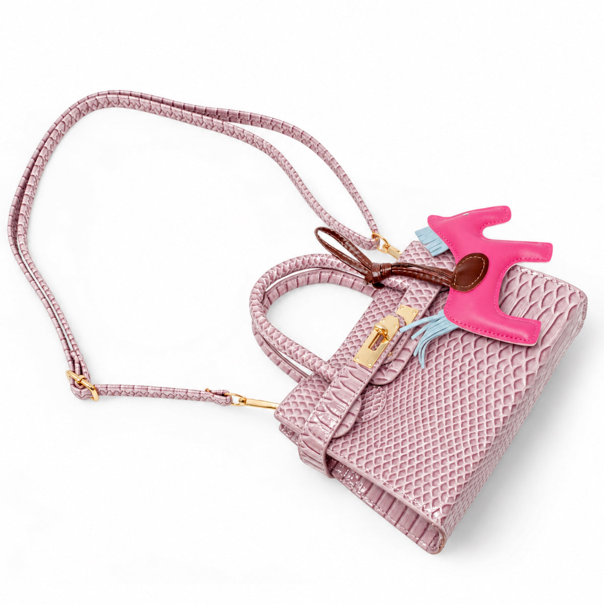 Crocodile Patent Pony Handbag