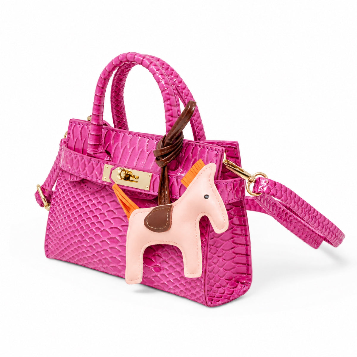 Crocodile Patent Pony Handbag