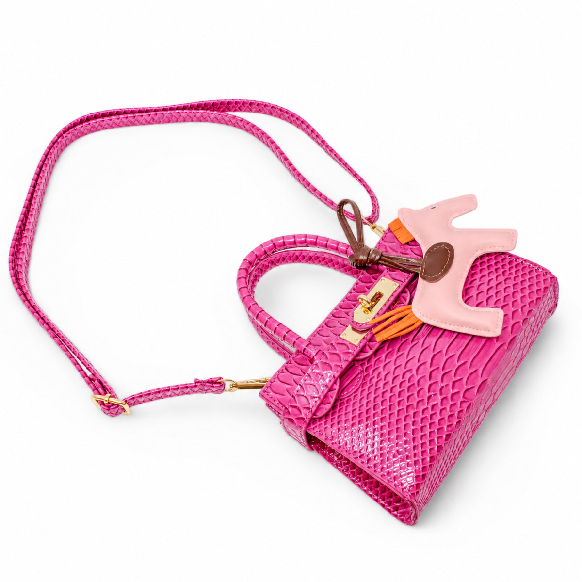 Crocodile Patent Pony Handbag