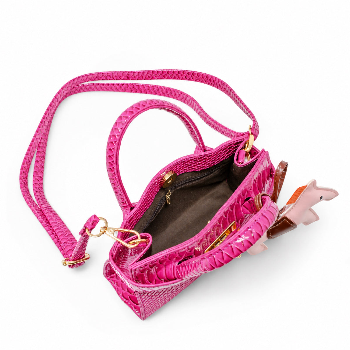 Crocodile Patent Pony Handbag