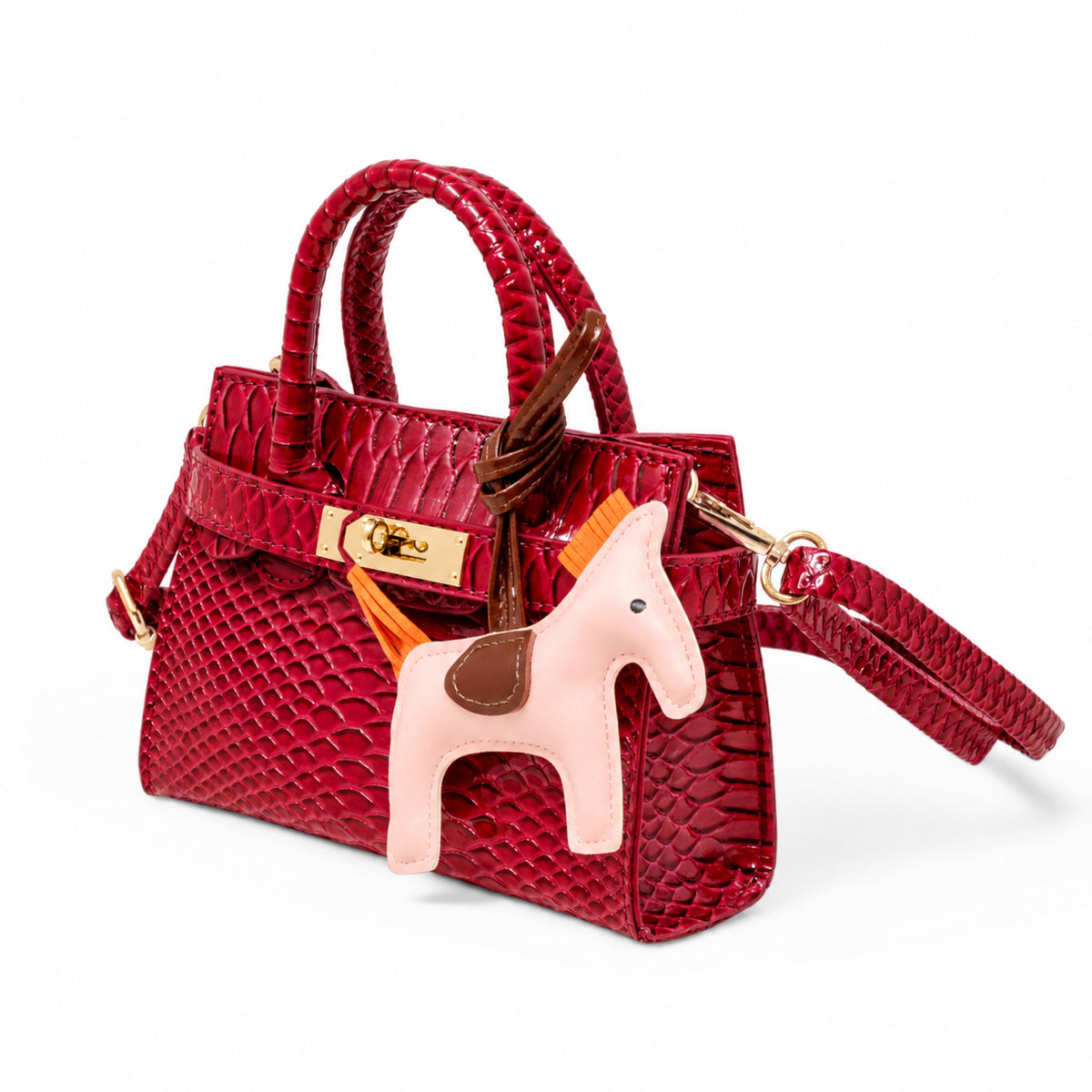 Crocodile Patent Pony Handbag