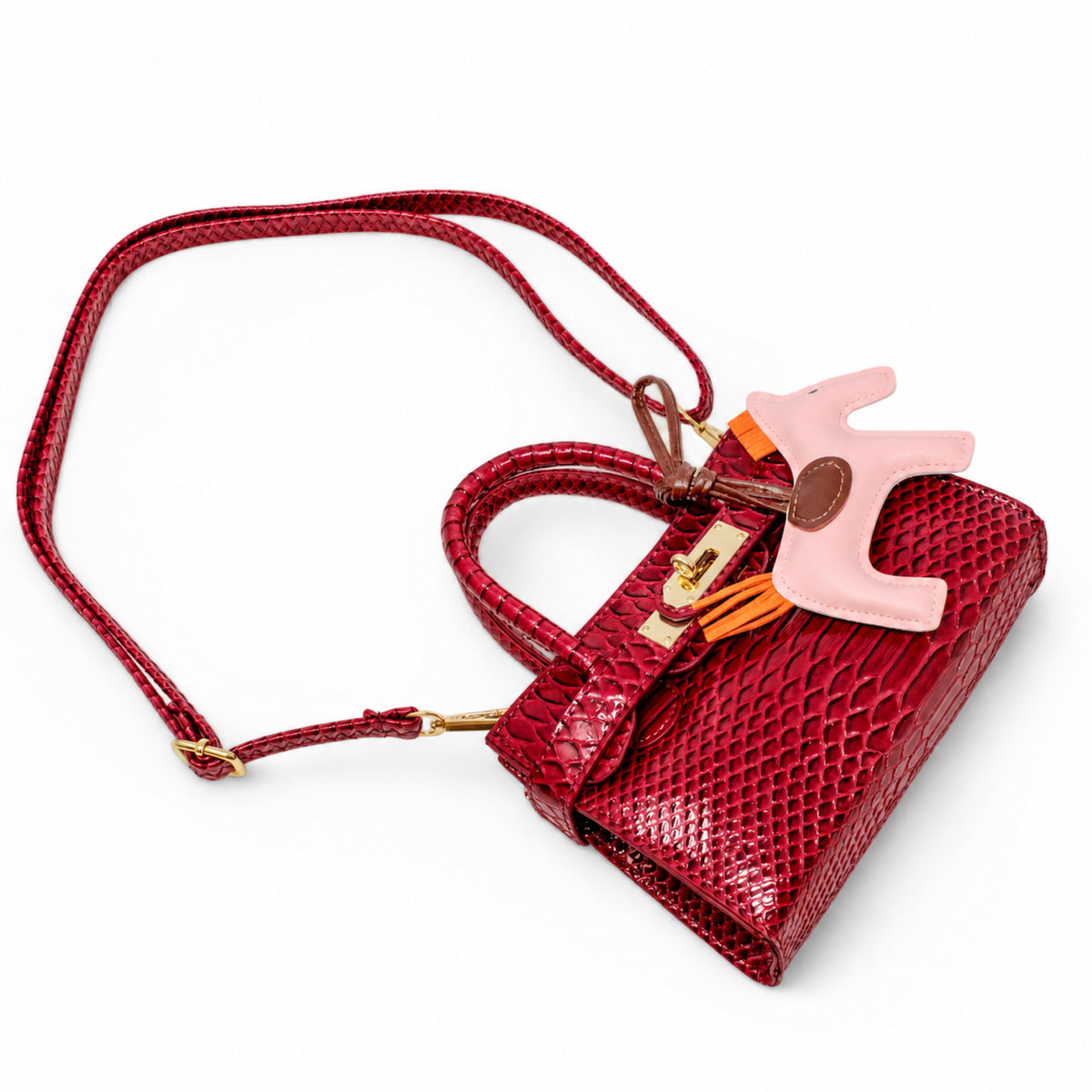 Crocodile Patent Pony Handbag