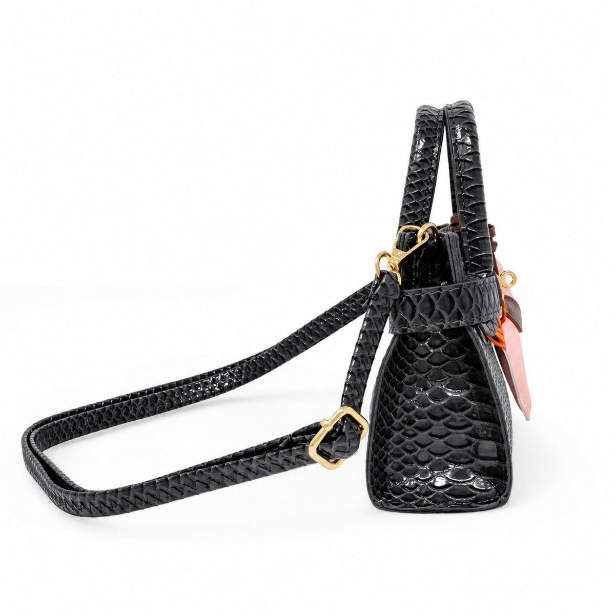 Crocodile Patent Pony Handbag