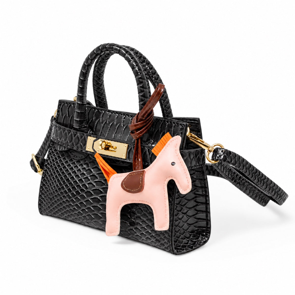 Crocodile Patent Pony Handbag
