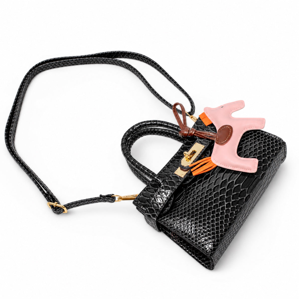 Crocodile Patent Pony Handbag