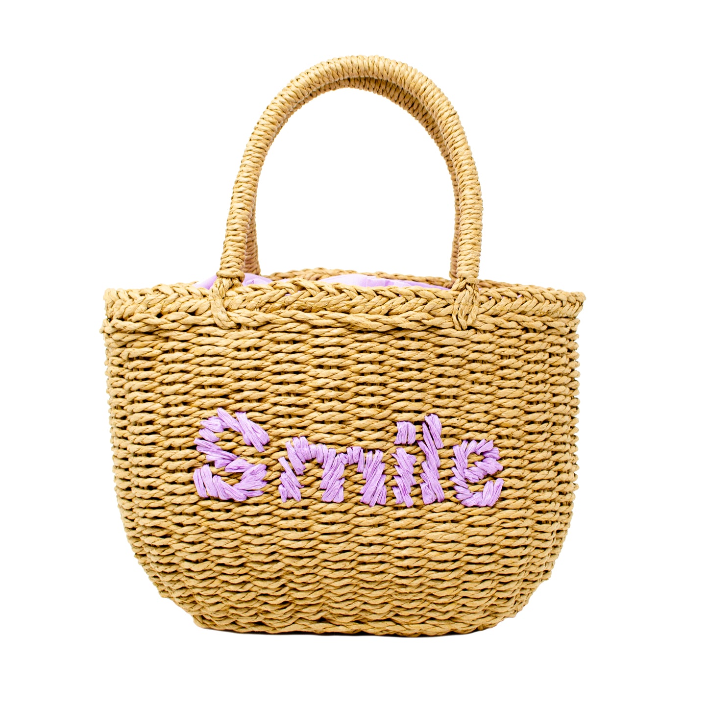 Girls Wicker Basket Message Handbag