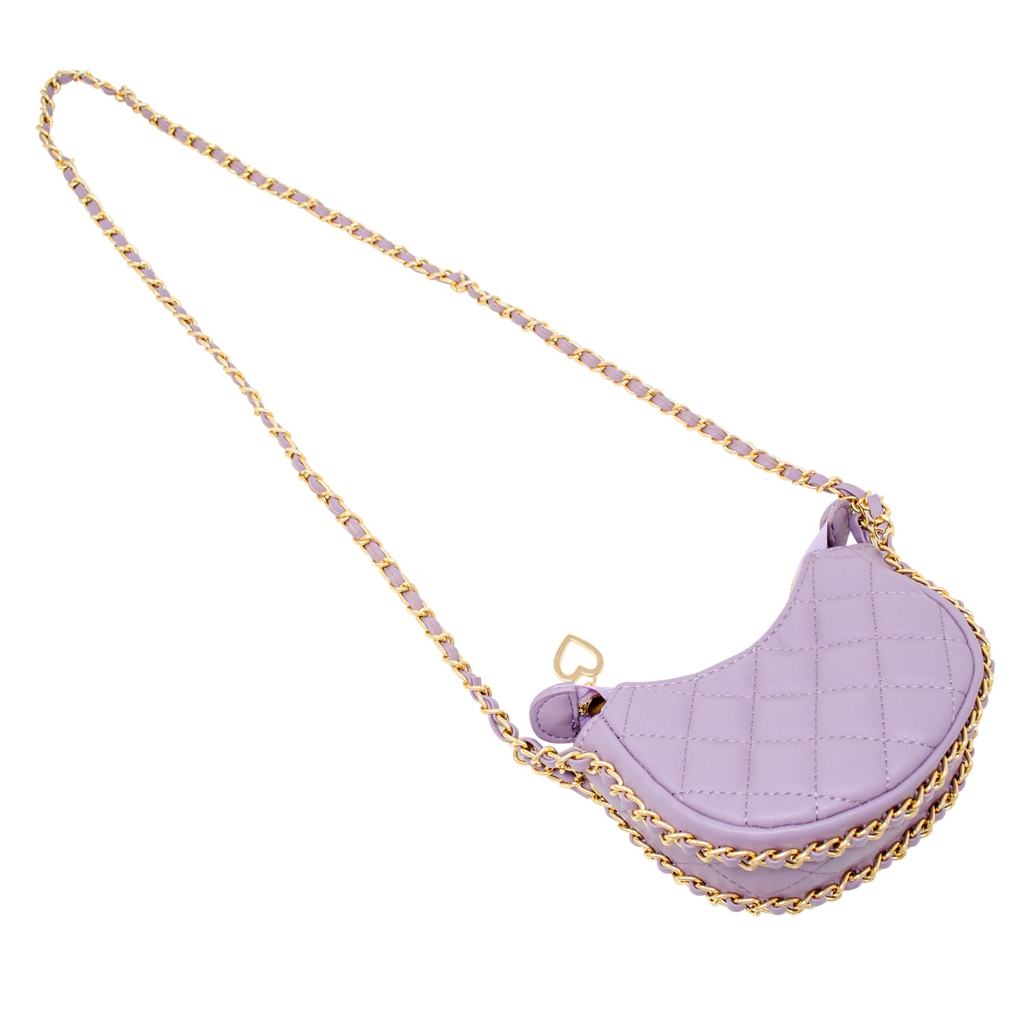 Girls Tiny Quilted Chain Wrapped Hobo Bag