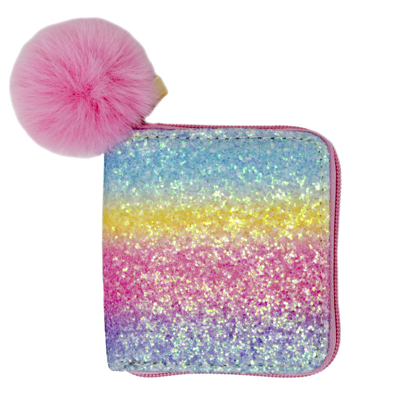 Bright Rainbow Glitter Wallet