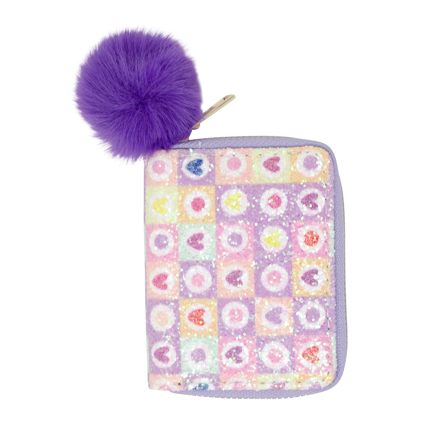 Purple Glitter Heats Wallet