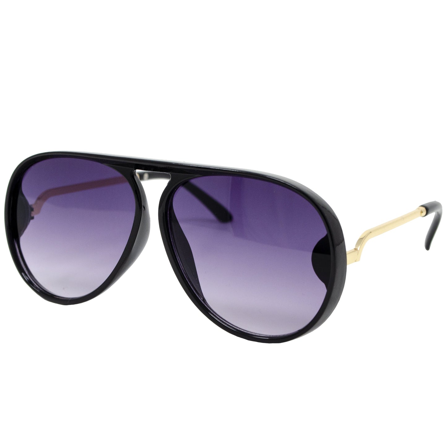 Black Aviator Teardrop Sunglasses