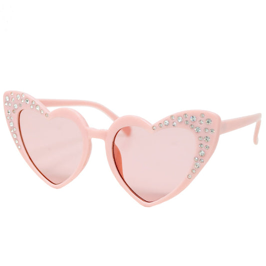 Pink Crystal Heart Sunglasses