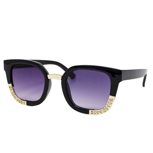 Black/Gold Retro Sunglasses