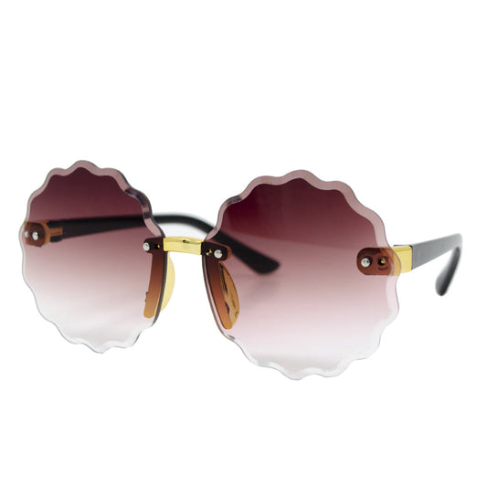 Frameless Round Sunglasses - Pink