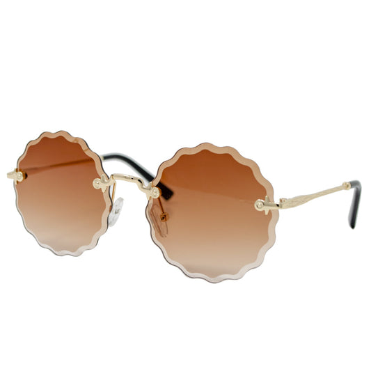 Frameless Round Sunglasses - Orange