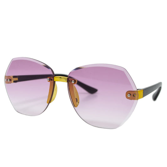 Frameless Polygon Sunglasses - Pink