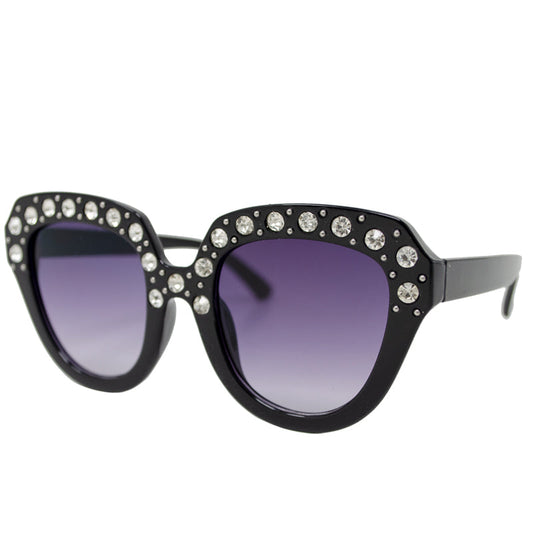 Butterfly Crystal Sunglasses - Black