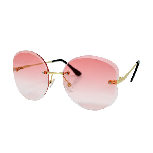 Frameless Butterfly Sunglasses - Pink