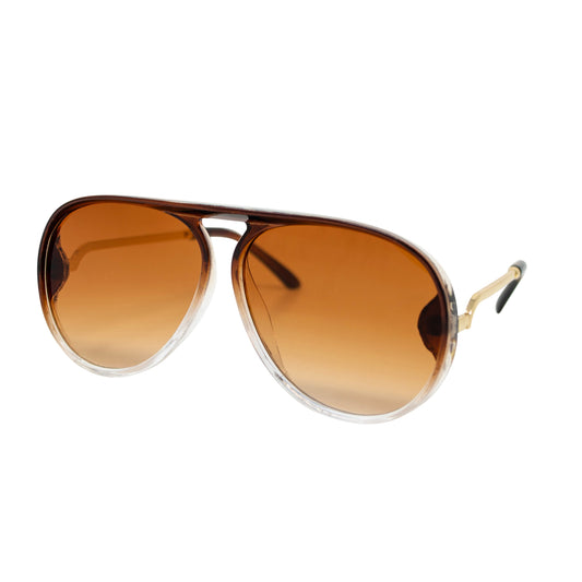 Brown Aviator Teardrop Sunglasses