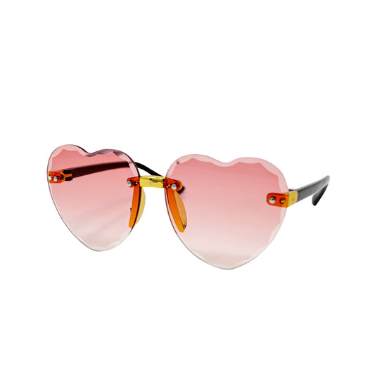 Pink Frameless Heart Sunglasses